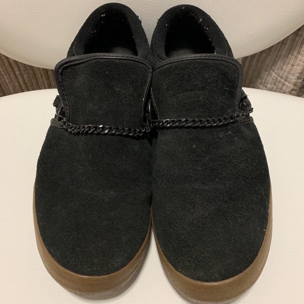 Supra suede slip-ons with chain